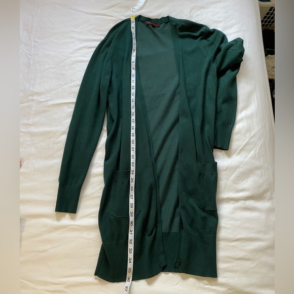 Long green cardigan size 8 - Picture 4 of 5